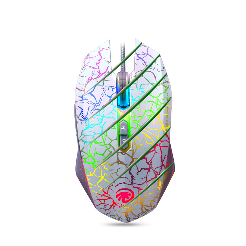 Wrangler backlit 7D 800-2000DPI wired mouse Optical Gaming Mouse with Braided wire